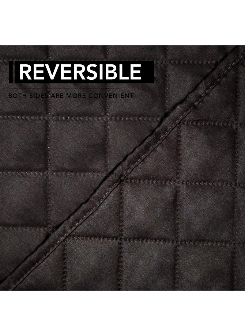 Easy-Going - Easy-Going Oversized Recliner Chair Cover Reversible Sofa Cover Water Resistant Couch Cover Furniture Protector with Elastic Straps for Pets Kids Dog Cat (Oversized Recliner, Chocolate/Chocolate) - Image 1