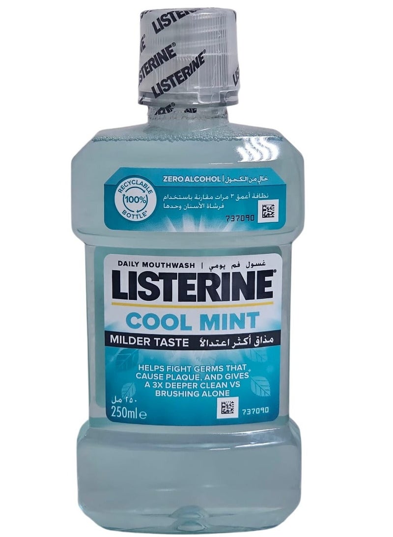 غسول الفم اليومي بنكهة النعناع البارد، مذاق أكثر اعتدالًا، 250 مل