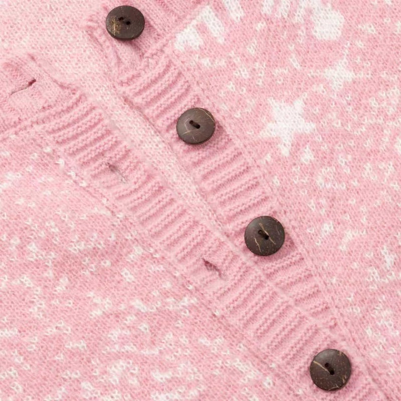 Beopjesk Women's Funny Fall Winter Long Sleeve Christmas Tree Elk Santa Claus Xmas Button Knit Cardigan Sweater Vintage Knitted Outerwear(25-Xmas-8,XL) - Image 3