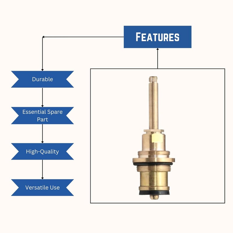 New Ware Jaguar Tap Spindle 35x15mm Replacement Disc for Jaguar Continental Type Models Hot Cold Faucet Valve for Bathroom and Kitchen Marc Type Flush CSC Spindle - Image 3