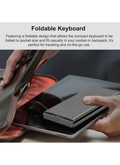 Lemon Foldable Bluetooth Keyboard, Portable Ultra, Slim Multi Device Mini Wireless Keyboard, 66 Keys, Pocket Size, Rechargeable Keyboard, Tri-Mode Cordless Keyboard, for Laptop Tablet PC Windows iOS Android (Black)  - Image 4