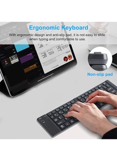 Lemon Foldable Bluetooth Keyboard, Portable Ultra, Slim Multi Device Mini Wireless Keyboard, 66 Keys, Pocket Size, Rechargeable Keyboard, Tri-Mode Cordless Keyboard, for Laptop Tablet PC Windows iOS Android (Black)  - Image 3