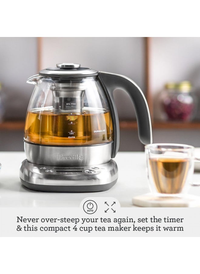 Breville BTM500CLR Smart Tea Infuser Compact Tea Maker, Brushed Stainless Steel 8.3" X 8.3" X 9.3"