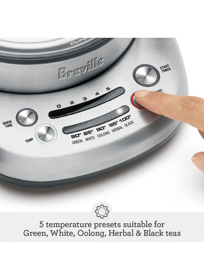 Breville BTM500CLR Smart Tea Infuser Compact Tea Maker, Brushed Stainless Steel 8.3" X 8.3" X 9.3"