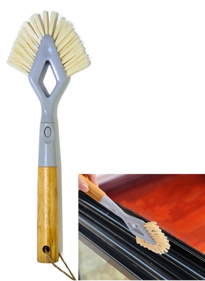 Generic Corner Brush for Cleaning with Detachable Wooden Handle  - Image 1