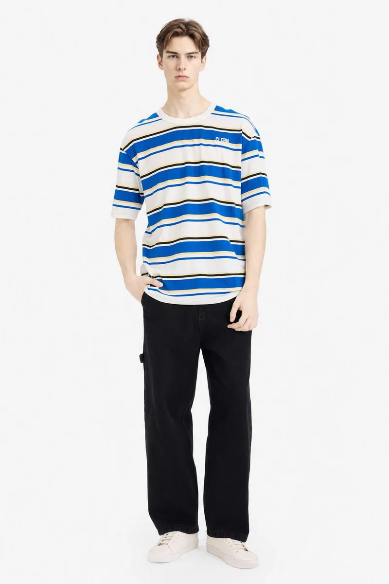 Defacto Boxy Fit Printed Crew Neck Short Sleeve T-Shirt