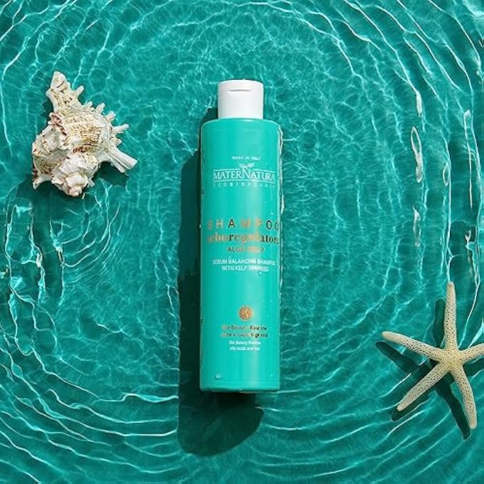 , SEBO REGULATING SHAMPOO WITH KELP ALGAE, NORMALIZES THE ACTIVITY OF THE SEBACEOUS GLANDS, GENTLY CLEANSES THE SCALP, ORGANIC BEAUTY ROUTINE FOR OILY SKIN AND HAIR, MADE IN ITALY - 250 ML - Image 2