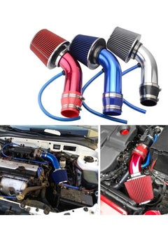 Generic Universal 76mm Car Racing Cold Air Intake System Turbo Induction Pipe Tube Kit Aluminum with Cone Air Filter Inlet(Blue)  - Image 2