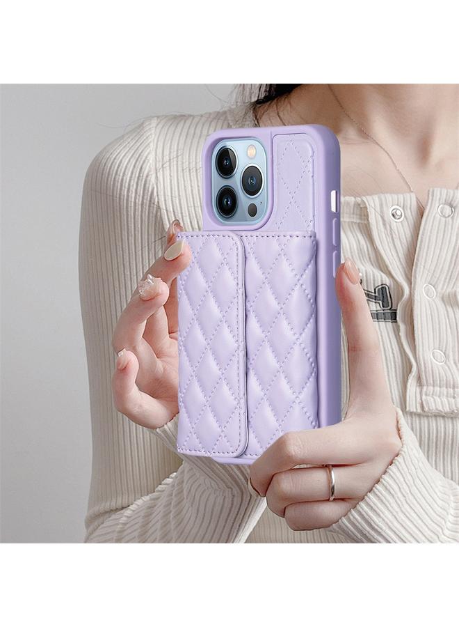 Zaboon Case For iPhone 13 Pro Horizontal Wallet Rhombic Leather Phone Case - Image 2