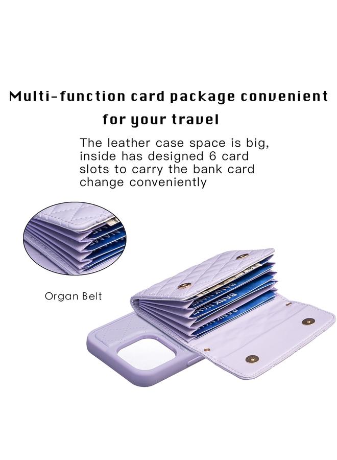 Zaboon Case For iPhone 13 Pro Horizontal Wallet Rhombic Leather Phone Case - Image 4