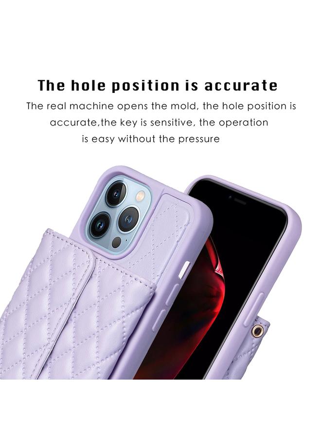 Zaboon Case For iPhone 13 Pro Horizontal Wallet Rhombic Leather Phone Case - Image 3