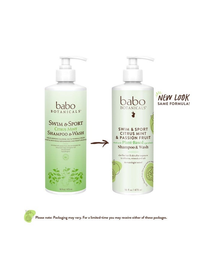 بابو بوتانيكالز شامبو وغسول للجسم من بابو بوتانيكالز سويم آند سبورت برائحة الحمضيات والنعناع وفاكهة العاطفة - 16 أونصة سائلة - Image 2