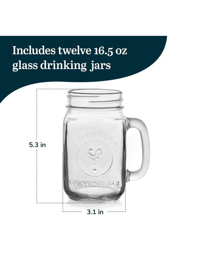 LIBBEY County Fair Glass Drinking Jars, Set of 12 - Image 3