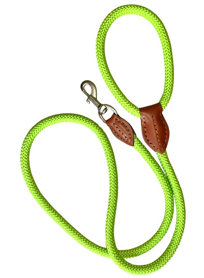 LEXNEL Dog Lead Rope with Leather - 5ft Durable Braided Design, Comfortable Grip, Heavy-Duty Metal Clip, Stylish and Lightweight for Walking & Training (Green) - Image 1