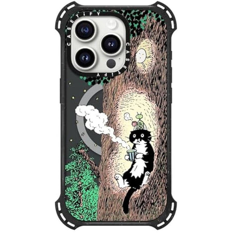 Casetify Bounce iPhone 15 Pro Case 【6X Military Grade Drop Tested / 21.3ft Drop Protection/Compatible with Magsafe】 - Rest time - Triple Black - Image 3