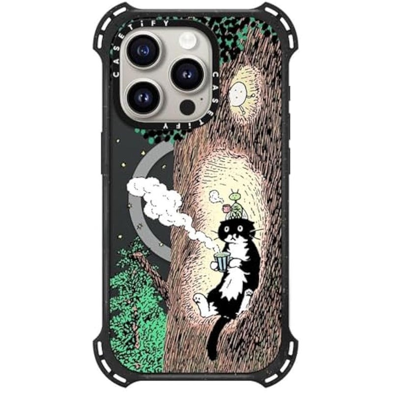 Casetify Bounce iPhone 15 Pro Case 【6X Military Grade Drop Tested / 21.3ft Drop Protection/Compatible with Magsafe】 - Rest time - Triple Black - Image 1