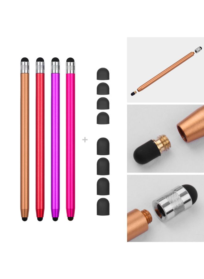4-Piece 2-In-1 Touchscreen Stylus Pen Multicolour - Image 3
