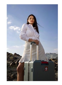 SWISSCASE SWISSCASE Carry On Luggage, Hardshell Two-Sided Handle PC, 20 Inches with Double Spinner Wheels, Aluminium Frame, BTL-E045 Grey  - Image 3