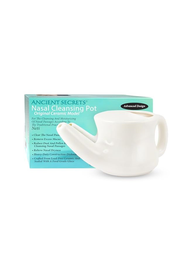 ANCIENT SECRETS Ancient Secrets Ceramic Nasal Cleansing Pot, 1 Neti Pot  - Image 1
