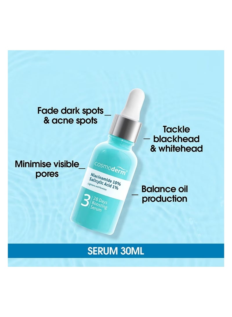 كوزموديرم نياسيناميد 10% حمض الساليسيليك 1% سيروم معزز لمدة 28 يومًا 30 مل - Image 2