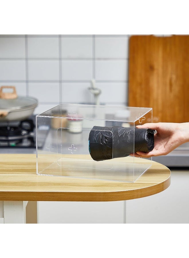 TPGP حامل لفائف أكياس القمامة المثبت على الحائط من الأكريليك، منظم مزدوج الجوانب في المطبخ - Image 5