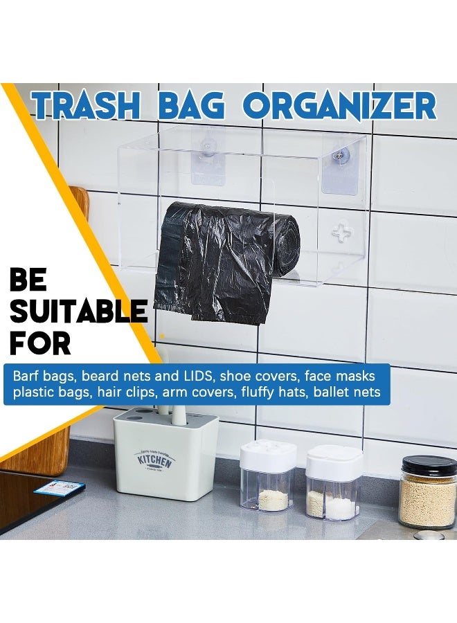 TPGP حامل لفائف أكياس القمامة المثبت على الحائط من الأكريليك، منظم مزدوج الجوانب في المطبخ - Image 4