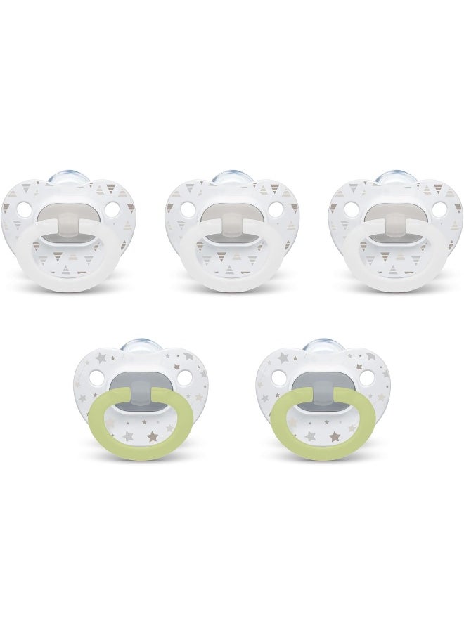 NUK NUK Orthodontic Pacifiers, 0-6 Months, Timeless Collection, 5 Pack  - Image 1