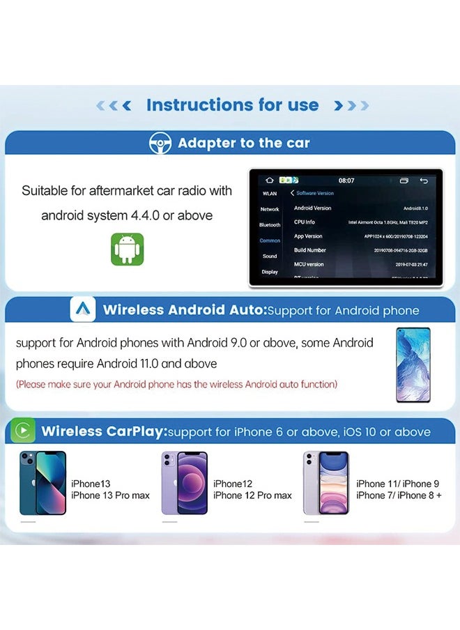 Carlinkit - CarlinKit Wireless CarPlay Car Adapter for Android Car Radio,Wireless Android Auto & Apple CarPlay 2 in 1 Dongle-Low Power Consumption,Support Plug & Play,Screen Mirroring,OTA Update,Google Maps etc - Image 1