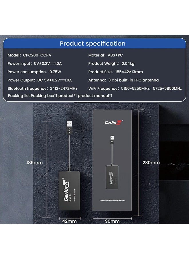 Carlinkit - CarlinKit Wireless CarPlay Car Adapter for Android Car Radio,Wireless Android Auto & Apple CarPlay 2 in 1 Dongle-Low Power Consumption,Support Plug & Play,Screen Mirroring,OTA Update,Google Maps etc - Image 1