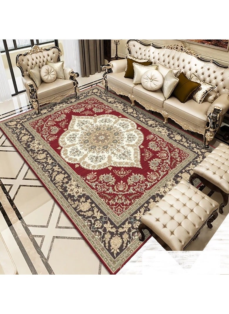Loquat Polyester Fiber Machine Washable Persian Style Carpet  - Image 1
