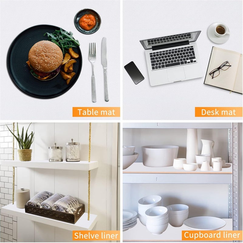 Crasts Multipurpose Super Strong EVA AntiSlip Kitchen Mats for Cupboard Washable Shelf Liners for Kitchen Shelves Cabinet Placemats White 45W x 500L cm 5L m - Image 3