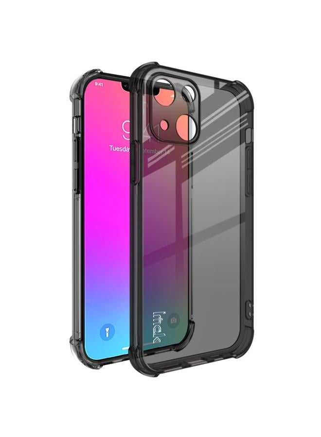 Green Tiger iPhone 13 mini IMAK All inclusive Shockproof Airbag TPU Phone Case with Screen Protector Transparent Black - Image 1