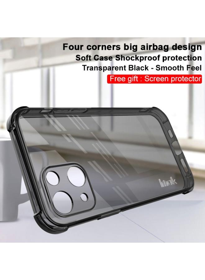 Green Tiger iPhone 13 mini IMAK All inclusive Shockproof Airbag TPU Phone Case with Screen Protector Transparent Black - Image 2