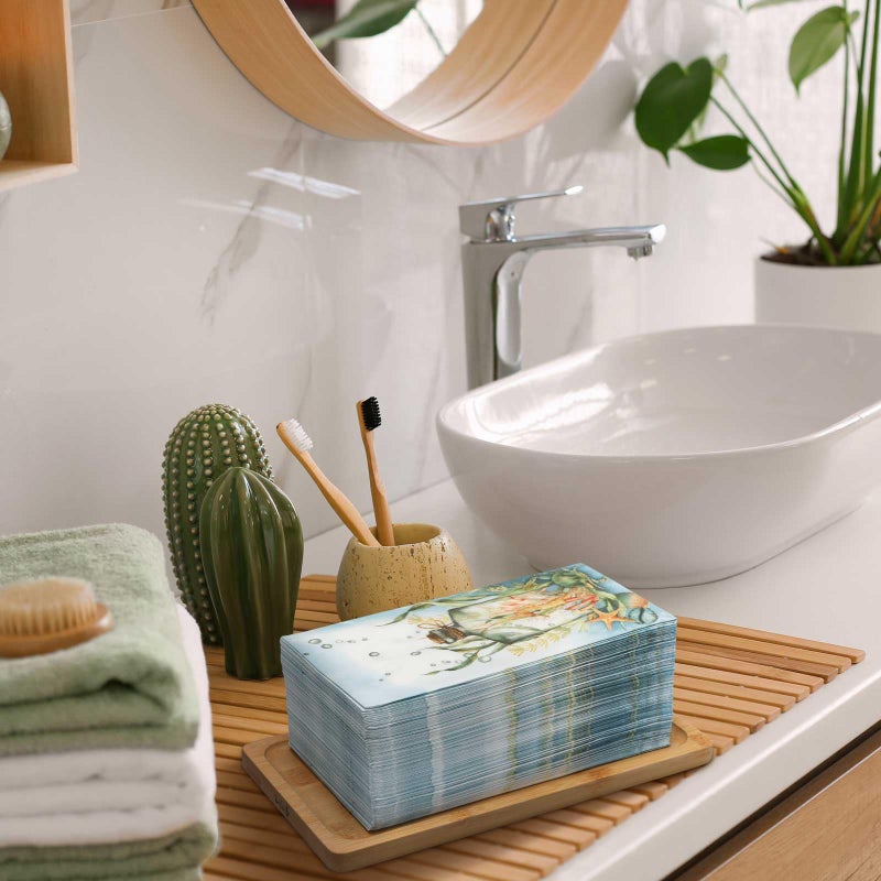 Seajan Seajan 200 Pcs Seahorse Guest Napkins Disposable Hand Towels for Bathroom Guest Towels Paper Napkins Paper Hand Towel Paper Guest Towels Disposable Guest Napkins for Bathroom Wedding - Image 4