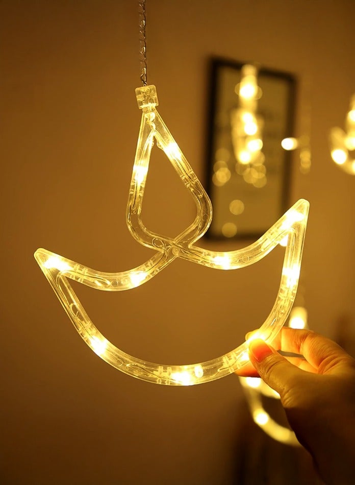 MODI Diwali Decor 2.5 Meter Diwali Light 96 LED Diwali Curtain String Lights – Warm White, 2.5M x 0.7M Waterproof IP44, 8 Modes, Outdoor/Indoor Patio Lights for Diwali, Home, Garden, Wedding, Party & Festival Decorations - Image 5