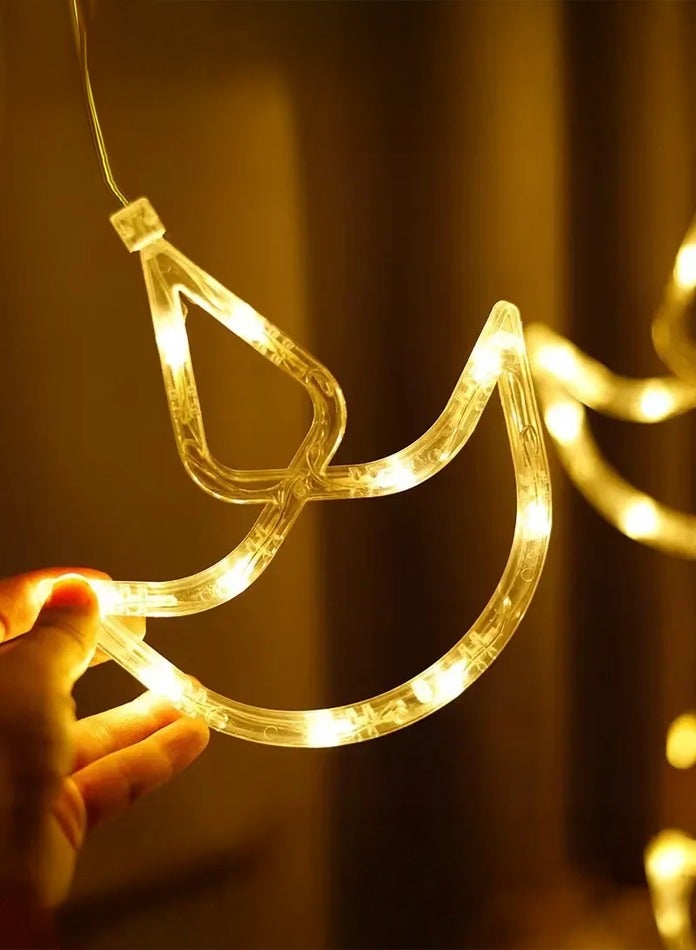 MODI Diwali Decor 2.5 Meter Diwali Light 96 LED Diwali Curtain String Lights – Warm White, 2.5M x 0.7M Waterproof IP44, 8 Modes, Outdoor/Indoor Patio Lights for Diwali, Home, Garden, Wedding, Party & Festival Decorations - Image 2