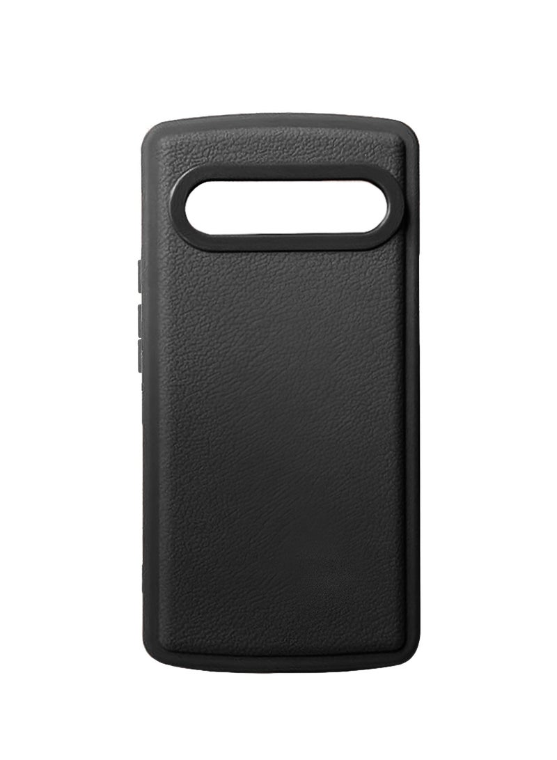 Wtech Google Pixel 7 Pro 5G 2024 High Quality Leather Texture Smooth Soft TPU Case Cover (MCFLSN) - Black - Image 2