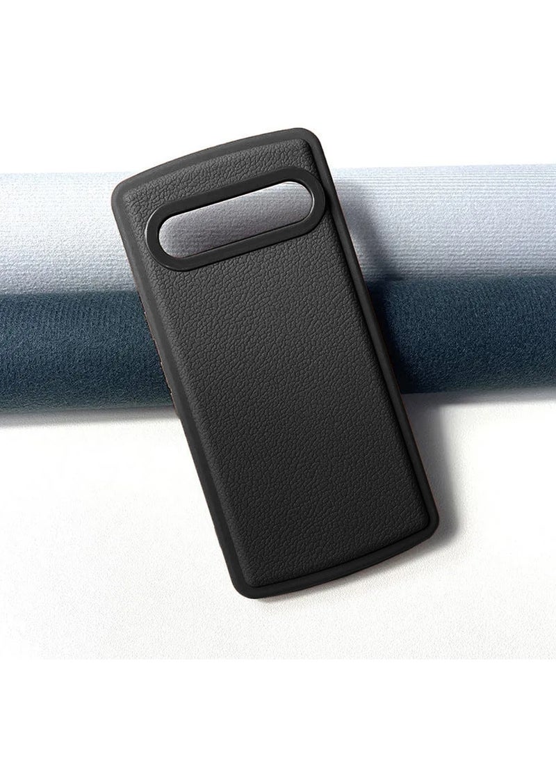 Wtech Google Pixel 7 Pro 5G 2024 High Quality Leather Texture Smooth Soft TPU Case Cover (MCFLSN) - Black - Image 5