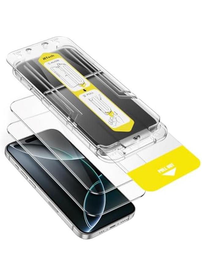 Jetech Screen Protector For Iphone 16 Pro 6.3 Inch 10 Second Super Easy Installation With One Step Alignment Tray Bubble Free Tempered Glass Film Case Friendly Hd Clear 2 Pack - Image 3