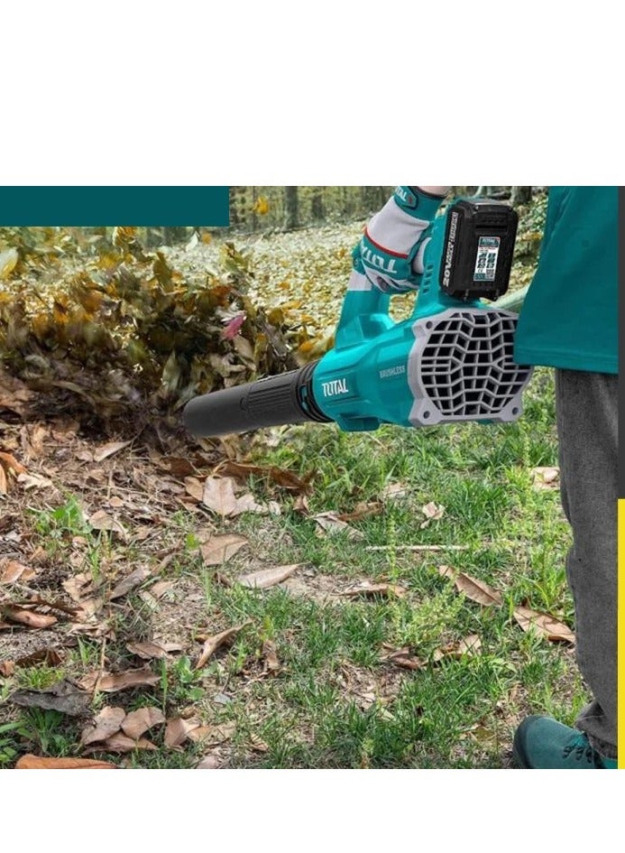 TOTAL Super Total 20V Lithium-Ion Cordless Leaf Blower - 15000 RPM, 8.5m³/min Air Volume, 115km/h Max Air Speed, Includes 2.0Ah Battery & Charger, Perfect for Home & Outdoor Cleanup TABLI203235  - Image 5