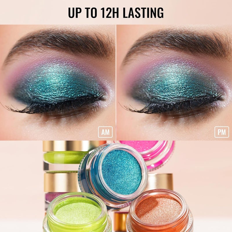 Oulac Cream Eyeshadow Glitter Pink Eyeshadow Holds Makeup For 12 Hours Waterproof and Sweatproof Crease Resistant Vegan 06g Pink Star 10 - Image 4