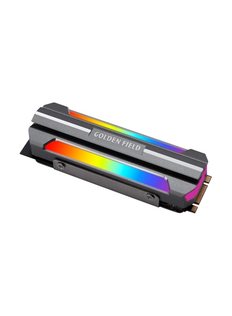 Captaintech M.2 2280 Heatsink Cooler, Ssd Heatsinks Argb Thermal Pad 5v 3pin Radiator M.2 Ssd Cooling Sink, Solid State Disk Radiator for 2280 M.2 Ssd, Achieve Fixed Monochrome, Multi-Color Cycle Effects - Image 1