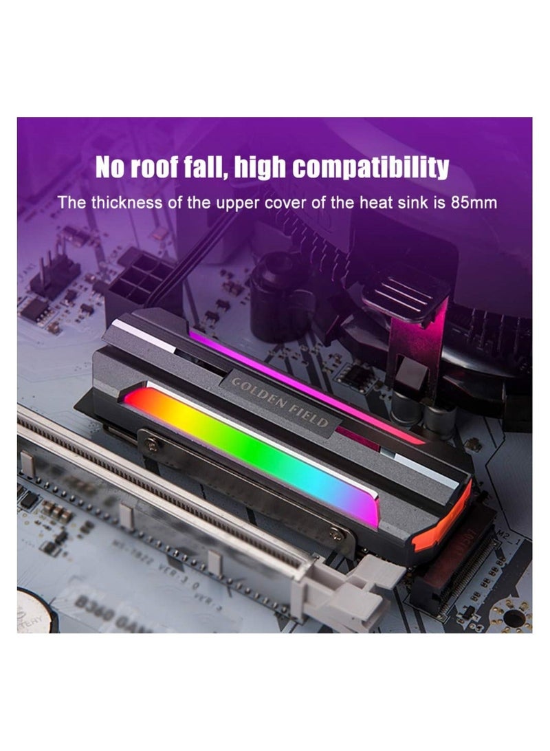 Captaintech M.2 2280 Heatsink Cooler, Ssd Heatsinks Argb Thermal Pad 5v 3pin Radiator M.2 Ssd Cooling Sink, Solid State Disk Radiator for 2280 M.2 Ssd, Achieve Fixed Monochrome, Multi-Color Cycle Effects - Image 3