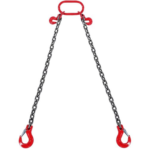 VEVOR Chain Sling 516 inch x 6 ft Lifting Chains with Hooks G80 Engine Chain Hoist Lifts 6600 lbs3 Ton Lifting Sling Chains for Engine Hoist Engine Lift Chain with 2 Leg Grab Hooks and Adjusters - Image 1
