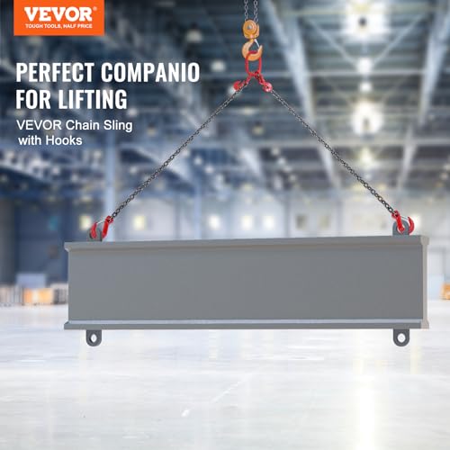 VEVOR Chain Sling 516 inch x 6 ft Lifting Chains with Hooks G80 Engine Chain Hoist Lifts 6600 lbs3 Ton Lifting Sling Chains for Engine Hoist Engine Lift Chain with 2 Leg Grab Hooks and Adjusters - Image 3