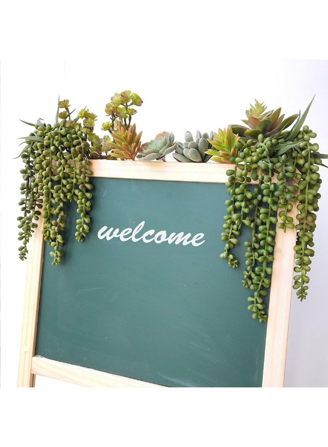 Supla 4 pcs Artificial Hanging Succulents Faux Burros Tail Picks Trailing String of Pearls Succulent Greenery Sprays 134 L for Basket Planter Centerpiece Floral Arrangement Indoor Outdoor Decor - Image 5