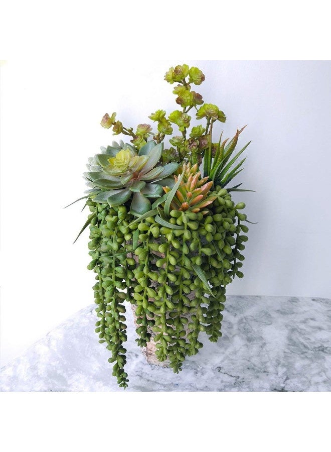 Supla 4 pcs Artificial Hanging Succulents Faux Burros Tail Picks Trailing String of Pearls Succulent Greenery Sprays 134 L for Basket Planter Centerpiece Floral Arrangement Indoor Outdoor Decor - Image 3