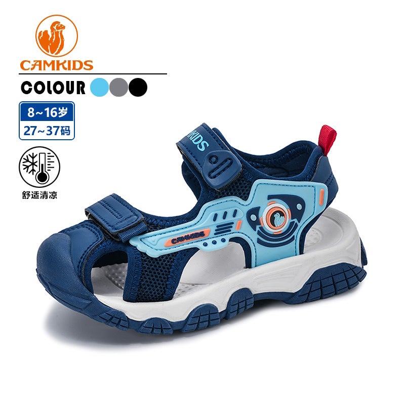 Wow Camkids Boys Sandals Summer 2025 Baotou Non-Slip Boys Soft Bottom Kidsren'S Sports Beach Shoes - Image 3