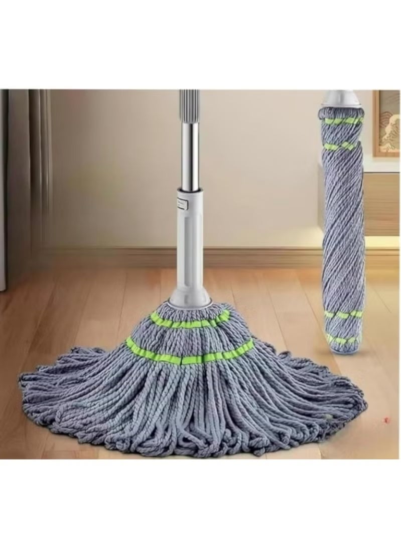 ممسحة لتنظيف الأرضيات ممسحة دوارة من الألياف الدقيقة بآلية ضغط ذاتية ومقبض استانليس متين قابل للتمديد ودوران 360 درجة منظف أرضيات للمنزل والمطبخ والحمام والمكتب تترك الاسطح جافة تماما (متعدد الالوان) - Image 1