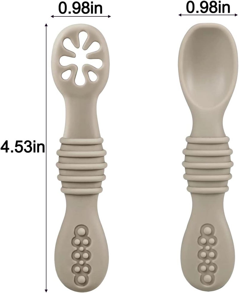 PandaEar Silicone Baby Spoons - 6 Pack Self Feeding Utensils for Infants and Toddlers - Image 3